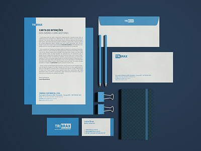 TRIBRAX's stationary behance project branding design freelancer logotype marks stationary visual identity