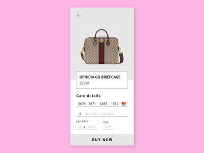 Gucci checkout 002 adobe xd brasil briefcase checkout checkout form credit card dailyui ecomerce form gray gucci luxury minimal design pernambuco product design recife simple ui user interface
