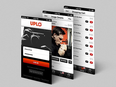 UPLO App Design app camera iphone photography shopping