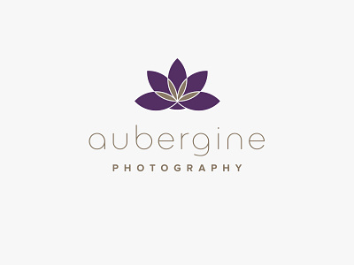 Aubergine Photography flower identity logo lotus photography