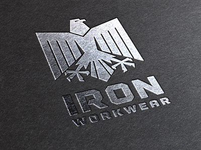 Iron Workwear branding eagle fashion foil identity iron logo silver work