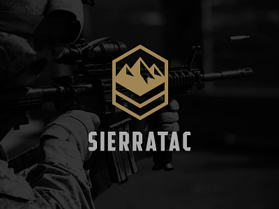 Sierratac Identity branding chevron gold gun identity logo mountain premium sierra swat tactical training