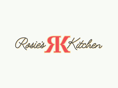 Rosie's Kitchen Logo Concept branding cooking identity k kitchen logo monogram r rose rosies script social