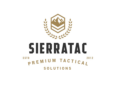 Sierratac Lockup army branding identity military mountain police premium swat tactical wreath