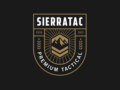 Sierratac Shield army badge branding gear identity military mountain seal shield sunburst tactical wreath