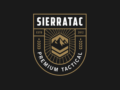 Sierratac Shield army badge branding gear identity military mountain seal shield sunburst tactical wreath