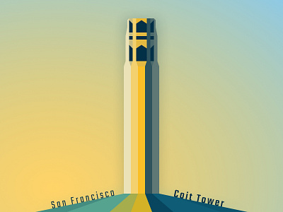 San Francisco Coit Tower graphic design illustartion san francisco vector