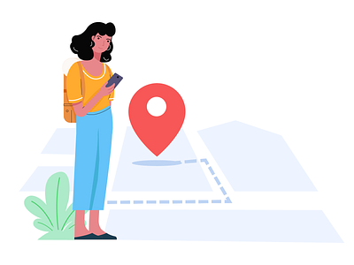 Location app character crafttorstudio freebie girl google illustration location map mobile productdesign travel traveller vector woman