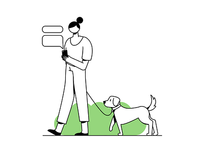 Walk & Talk animal character chat design dog freebie friend illustration illustrations message pet pet care talk vector walk walking