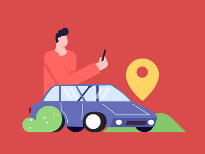 Cab Booking app booking cab car character crafttorstudio freebie illustration illustrations online taxi travel ui vector