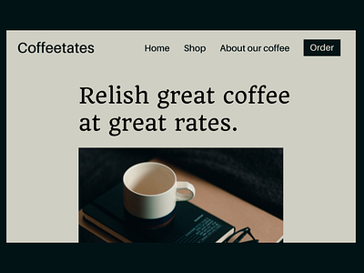 Coffeetates Landing page concept