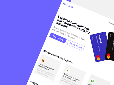 Heycard landing page