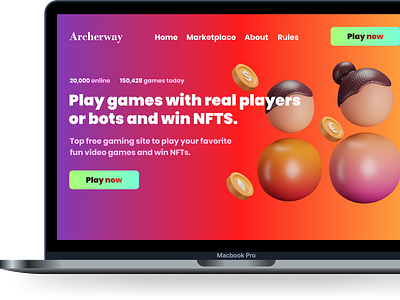 Archerway Gaming site game gamingsite productdesigner uidesign uiux designer uiuxdesign userinterfacedesign webdesign websitedesign