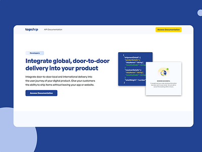 Topship API landing page