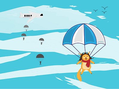 yaaaaa!!!!:D fly illustration parachute squirrel vector