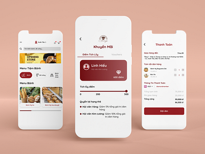 Mobile app to order cakes online from the bakery. app bakery food payment ui