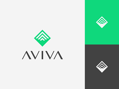 AVIVA logo branding branding design flat illustrator logo minimal typography vector