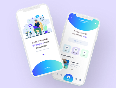 Book a Space app design ui ux