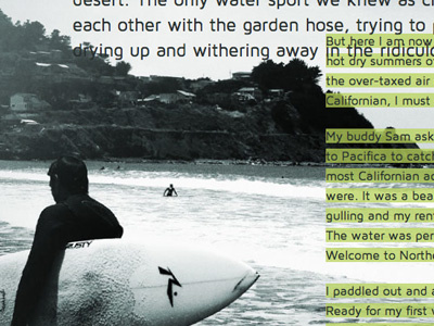 Surf Day art directed article css3 personal surfing! typography ui website