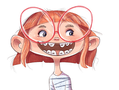 Ginger girl cartoony character design childrenbook illustration illustration kidlit