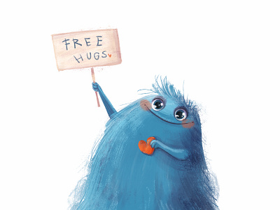 Free hugs cartoony character design childrenbook illustration illustration kidlit