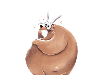 Bunny bear cartoony character design childrenbook illustration illustration kidlit