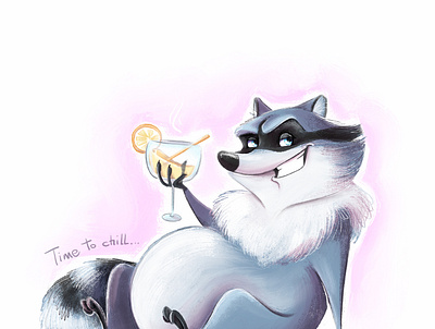 Raccoon cartoony character design childrenbook illustration illustration kidlit