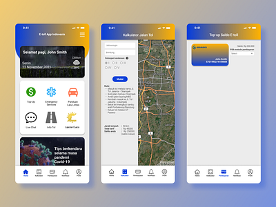 E-toll App Indonesia figma figma design ios ios design mobile mobile app mobile app design payment app ui ui design uiux ux ux design