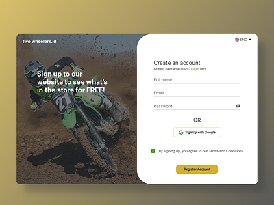 Daily UI Challenge #1: Sign Up Page