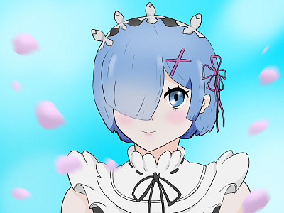 Rem anime art illustration rem rezero
