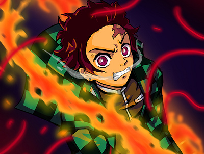 Tanjiro Kamado from Demon Slayer - Anime FANART by Sai Liz on Dribbble