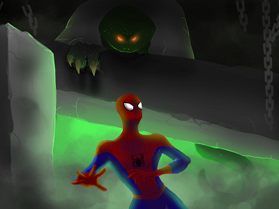 Spider-man and lizard art comics illustration marvel spider man