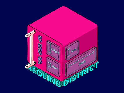 Redline district design art illustration illustrator isometric isometric art isometric illustration