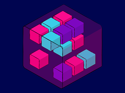 cubes 🧊 adobe illustrator boxes colorful cube cubes design design art geometric art geometric design geometry illustration isometric art isometric illustration minimalism minimalist purple rubix cube shape vector wacom