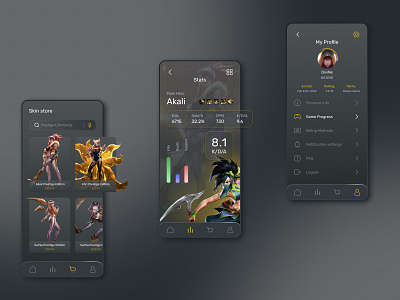 Game App & Gaming Store app design game gaming graphic design league of legends mobile ui ux