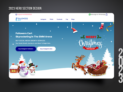 Christmas banner hero section web design banner branding christmas css design graphic design herosection html illustration logo new year socialmedia typography ui ux vector web webbanner webdesign