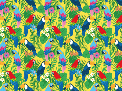 Tropical Birds Pattern birds design illustration pattern pattern design seamless tropical