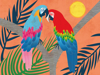 Parrot Tropical Print birds design illustration parrot print print design