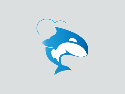 ORCA animal blue design fish flat illustration logo ocean orca