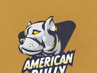 Silver American Bully branding design icon illustration logo vector