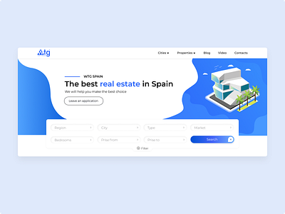 WTG Spain design identity mainpage mainscreen real estate site design ui ux web web design wtg spain