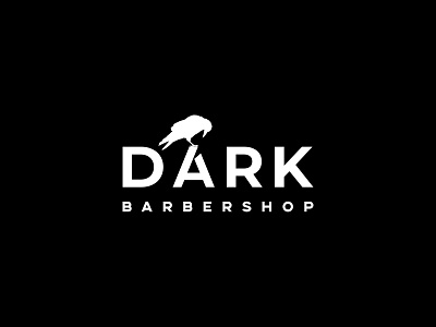 DARK art barbershop branding dark design identity illustration logo raven vector web