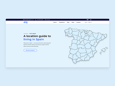 Guid location page for WTG Spain design identity landing page map site spain ui ux web