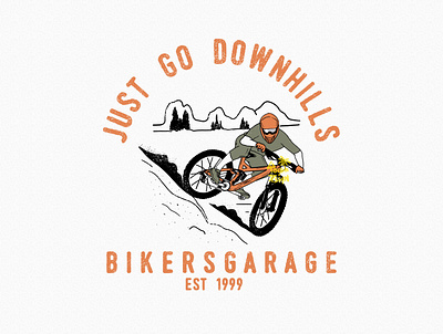 Just Go Downhill badgedesign clothing clothing brand customdesign design downhill illustration mountain bike mountainbike mtb tshirtdesign