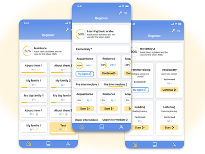 Mobile app for learning Arabic androidsesign app appdesign iosdesign mobileapp mobileappdesign uidesign ux uxdesign