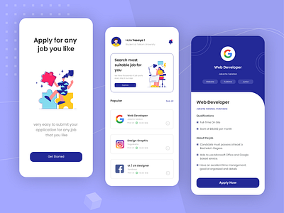 Job Search | Mobile Apps animation app branding dashboard design flat illustration logo minimal mobile mobile app product design ui ux vector web design website