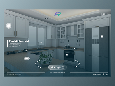 Concept VR/AR Kitchen Room ar concept design kitchenroom livingroom ui ui design uidesign uiux ux virtual vr webdesign