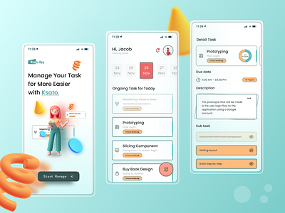 Task Manager - Mobile App app app design design illustration mobile app mobile app design mobile design mobile ui task task manager tasks ui ui design uidesign uiux ux uxdesign