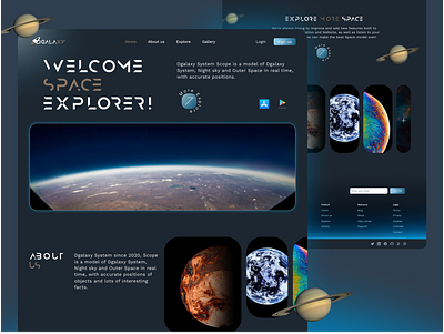 Space Explorer Web UI design explorer galaxy planets space spacetime starts ui ui design uidesign uiux ux uxdesign website