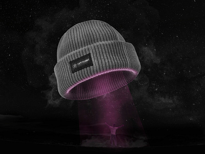 Beanie UFO apparel behance branding crown design flamingo logo madewithaffinity ovni pink ufo